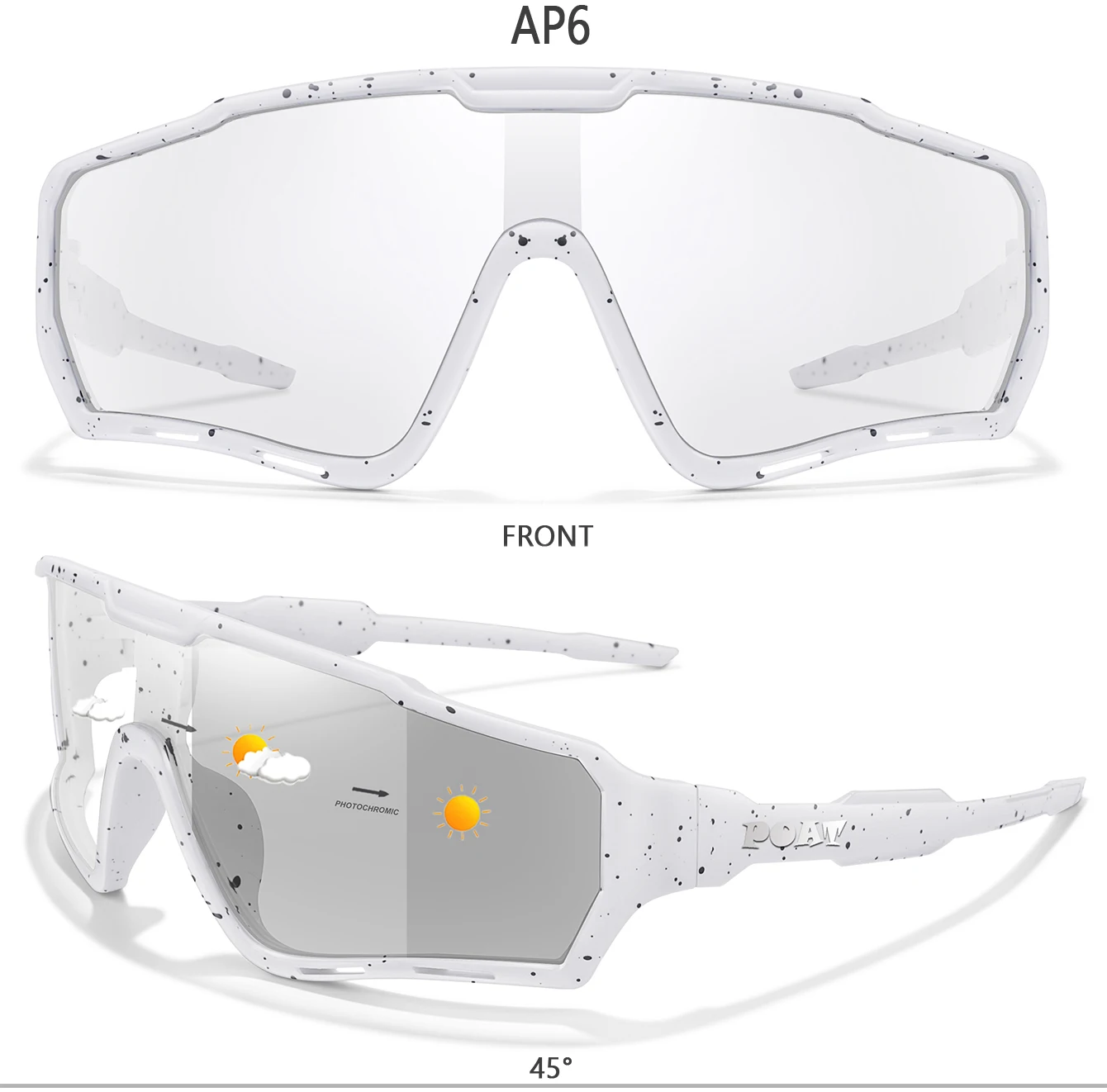 Solbriller vist fra neden for at fremhæve kurven