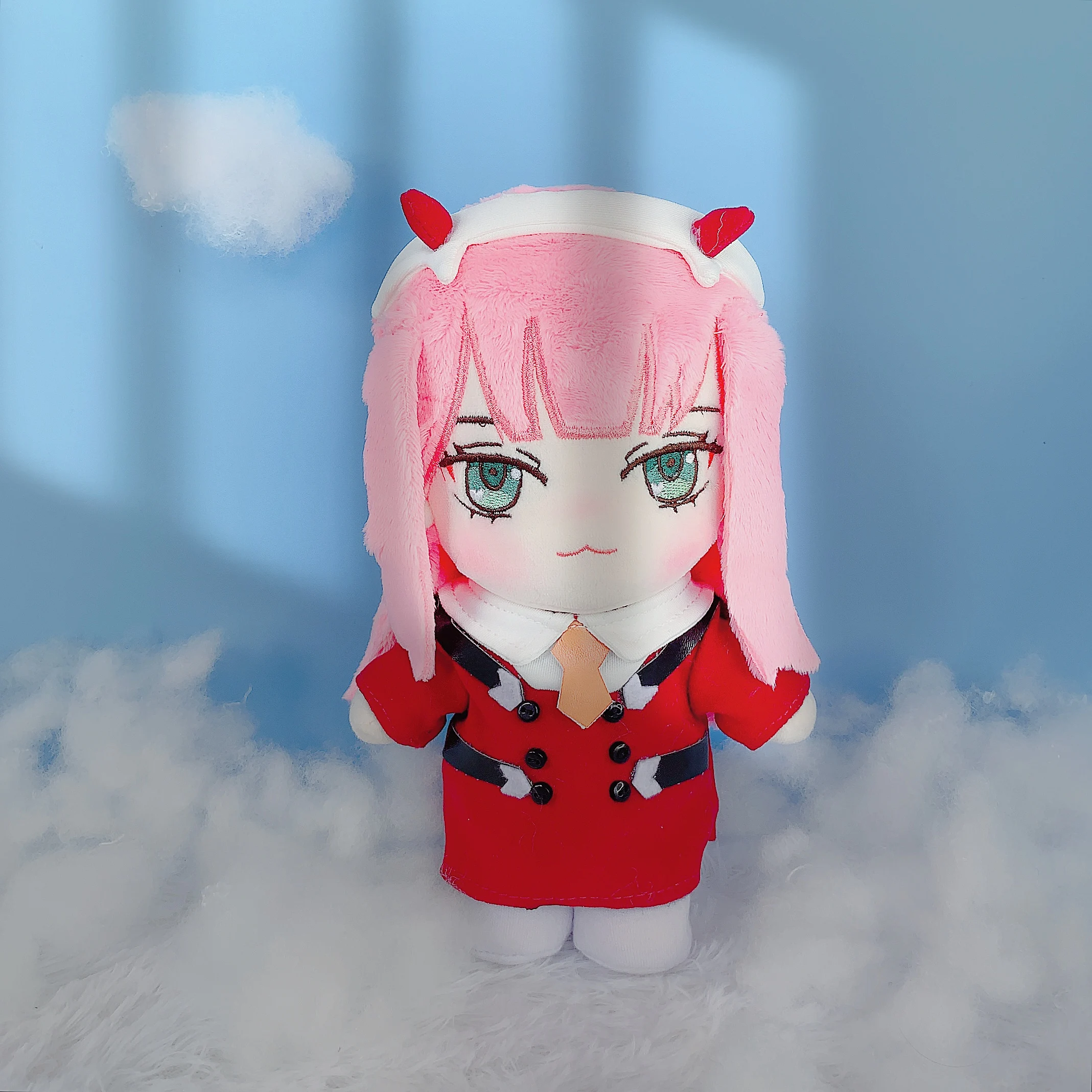 

20CM Anime DARLING in the FRANXX Cosplay Zero Two 02 Cute Dress Up Maid Outfit Plush Doll and Cloth Christmas Present Gifts