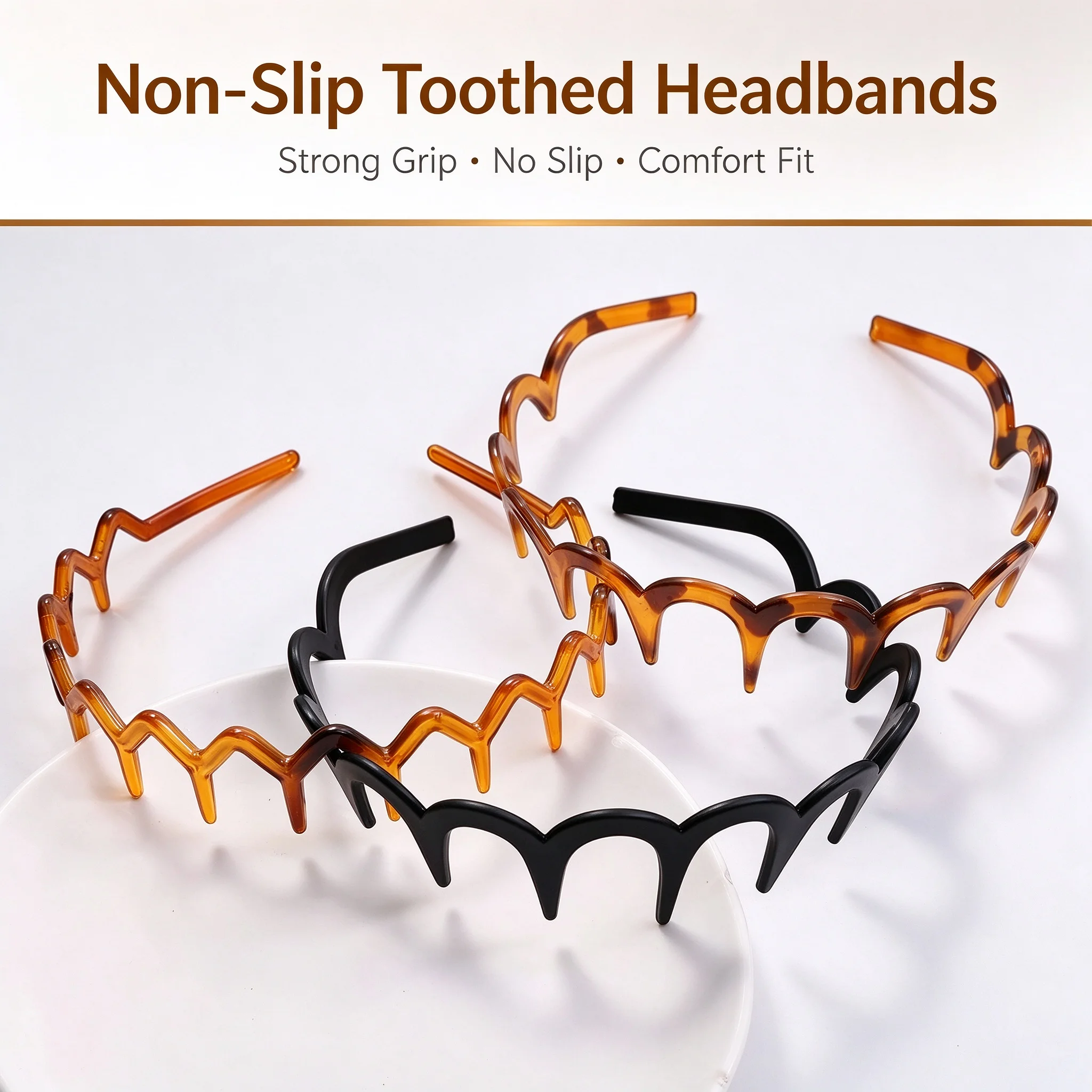 Mode Welle Stirnbänder für Frauen Einfarbig Gezahnt Nicht-slip Haar Bands Mädchen Gesicht Waschen Sport Haarbänder Haar Zubehör