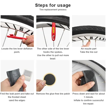 Glueless Bike Tire Patch Kit with Levers 2