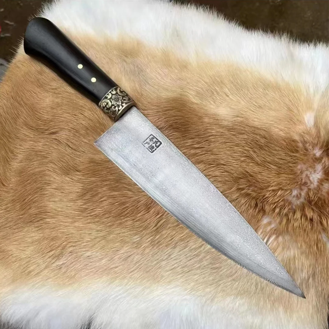 8.5 Inch Husa Knife Handmade Damascus Steel Blade Sharp Chefs Cleaver Sashimi Slicing Fish Sushi Kitchen Knives Cooking Tools kitchen knife