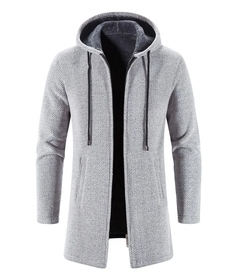Description Picture 5 of itemMen's Sweaters Coat Autumn Winter New Hot Warm Zipper Medium Long Cardigan Sweaters Man Casual Knitwear Sweatercoat mens clothes