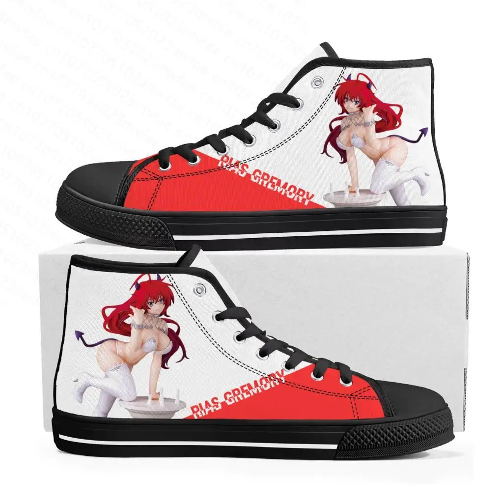 

Высокие кроссовки Rias Gremory DXD для мужчин и женщин, парусиновые кеды для подростков, повседневная обувь для пар, обувь на заказ