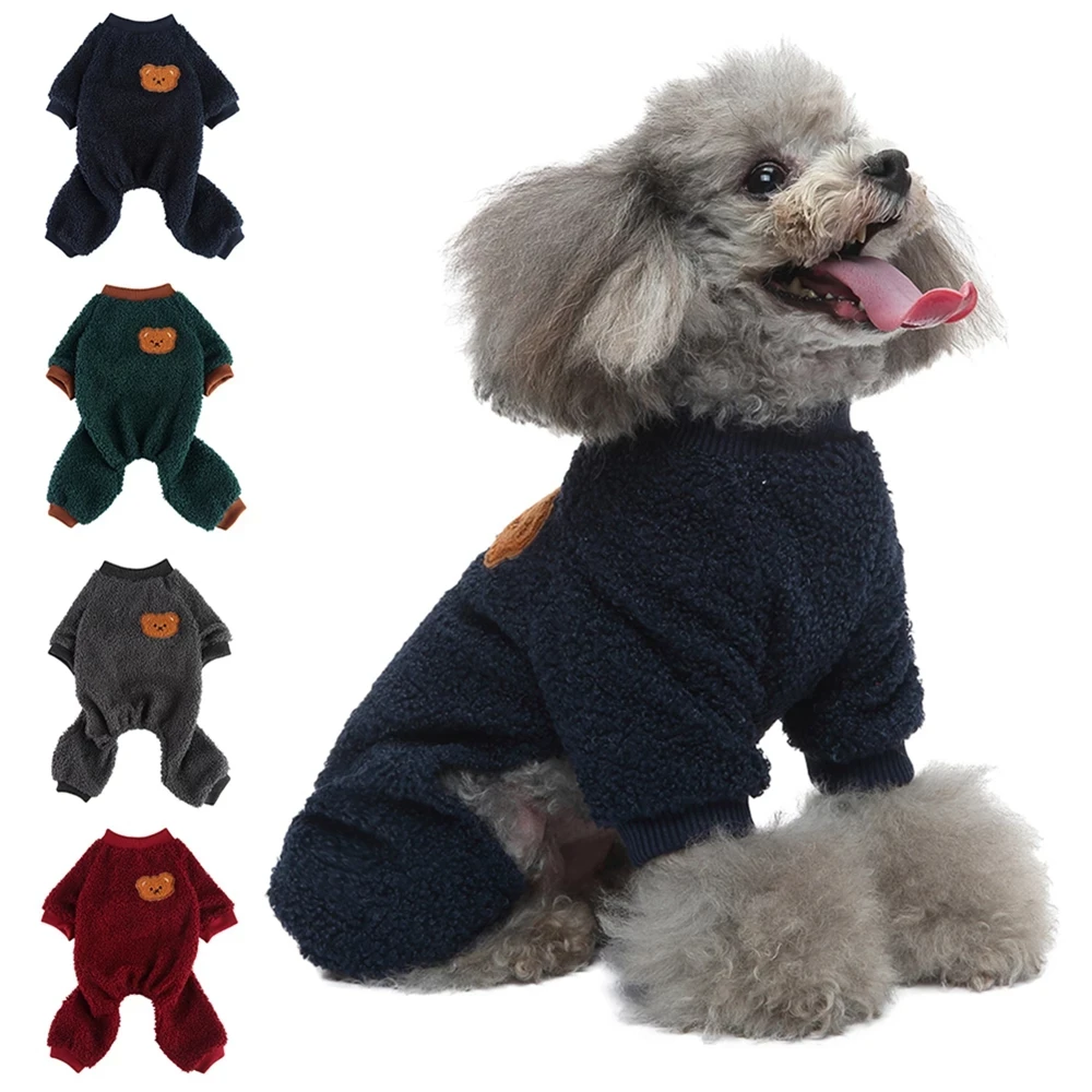 

Dog Pajamas Winter Dog Clothes Dot Print Warm Jumpsuits Coat for Small Dogs Puppy Dog Cat Chihuahua Pomeranian Nightshirt Pants