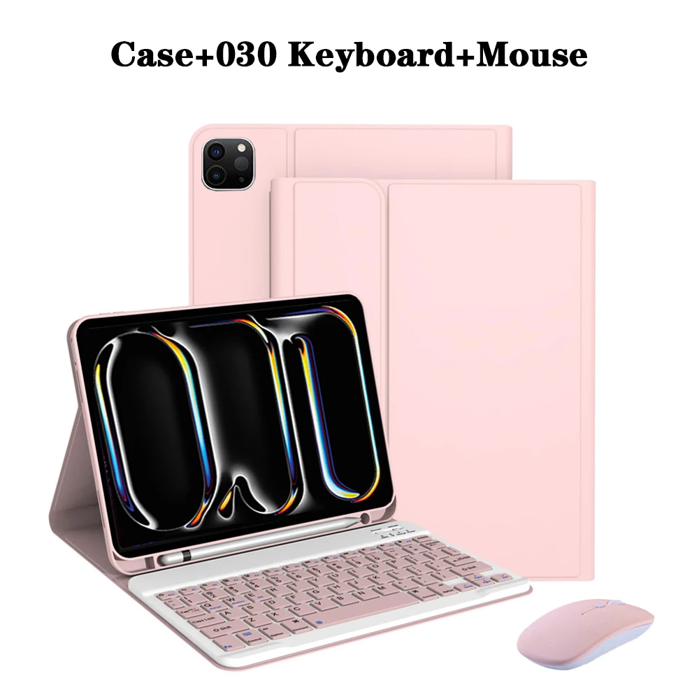 Enhanced Keyboard Case with Detachable Magnetic Cover and Integrated Pencil Holder