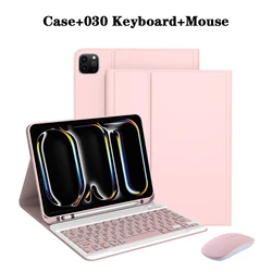 Enhanced Keyboard Case with Detachable Magnetic Cover and Integrated Pencil Holder - Spanish (Pink 2)