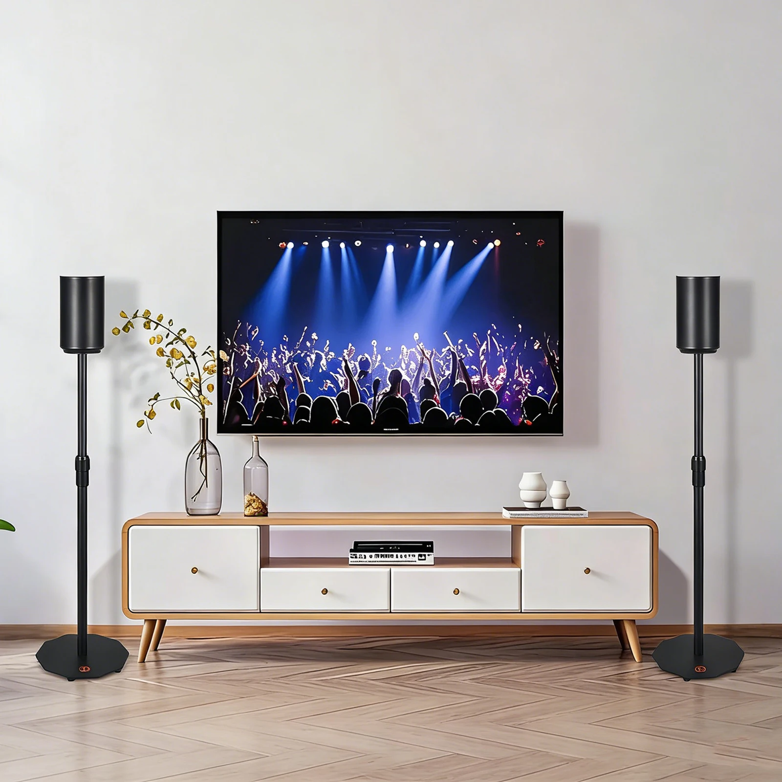 SONOS ERA 100 & ERA 300 높이 조절 가능 스피커 스탠드 11 LBS 용량 금속 바닥 스피커 마운트 사운드 바 브래킷 홀더