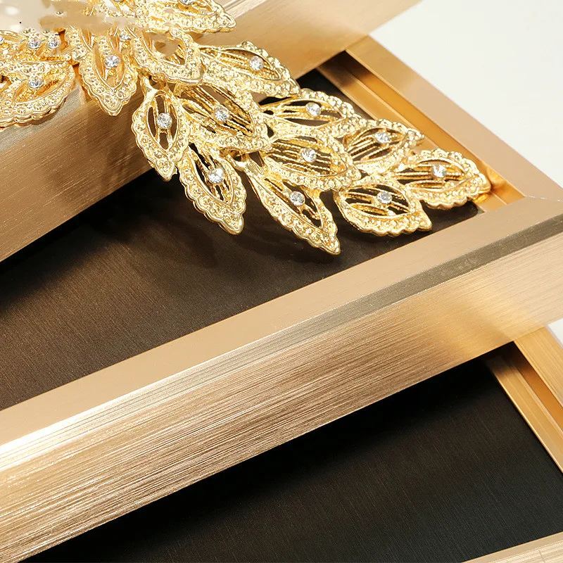 Gold Color Metal Frame Blank Jewelry Display Tray Necklack Ring Show Props Bracelet Pendant Organizer Box For Jewelry Shop