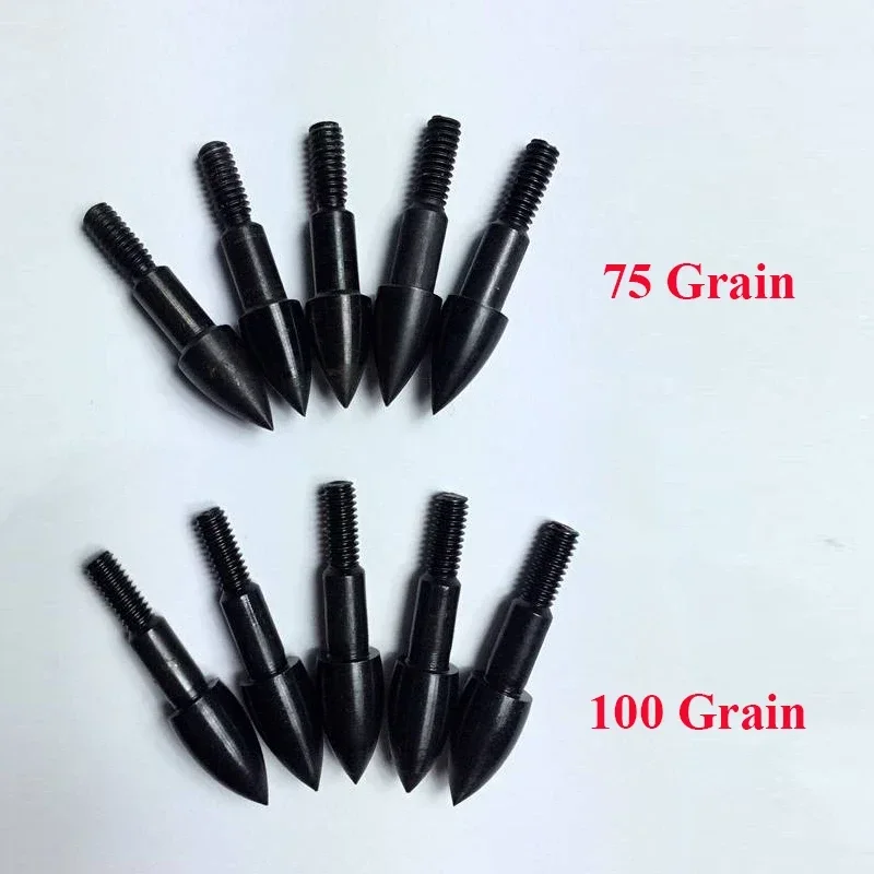 Archery Arrowhead Archery Arrows Linkboy Archery 12Pcs ID6.2mm Aluminium Arrow Insert Shaft 12Pcs Archery Target Point 75/100gr Arrowhead Accessories Hunting