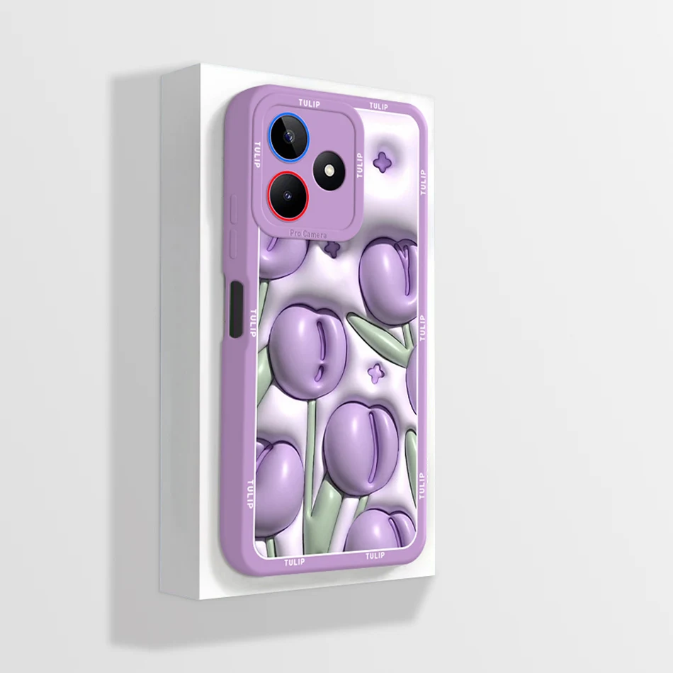 Elegant Floral Phone Case with Full Camera Protection - Realme Note 50