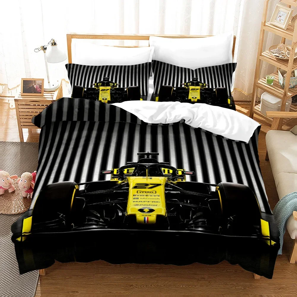 Red Racing Car 3D Kids Boy Bedding Set F1 Game Racer Printing Duvet Cover 2/3pcs Bedclothes with Pillowcase Twin Full Bedspread 2