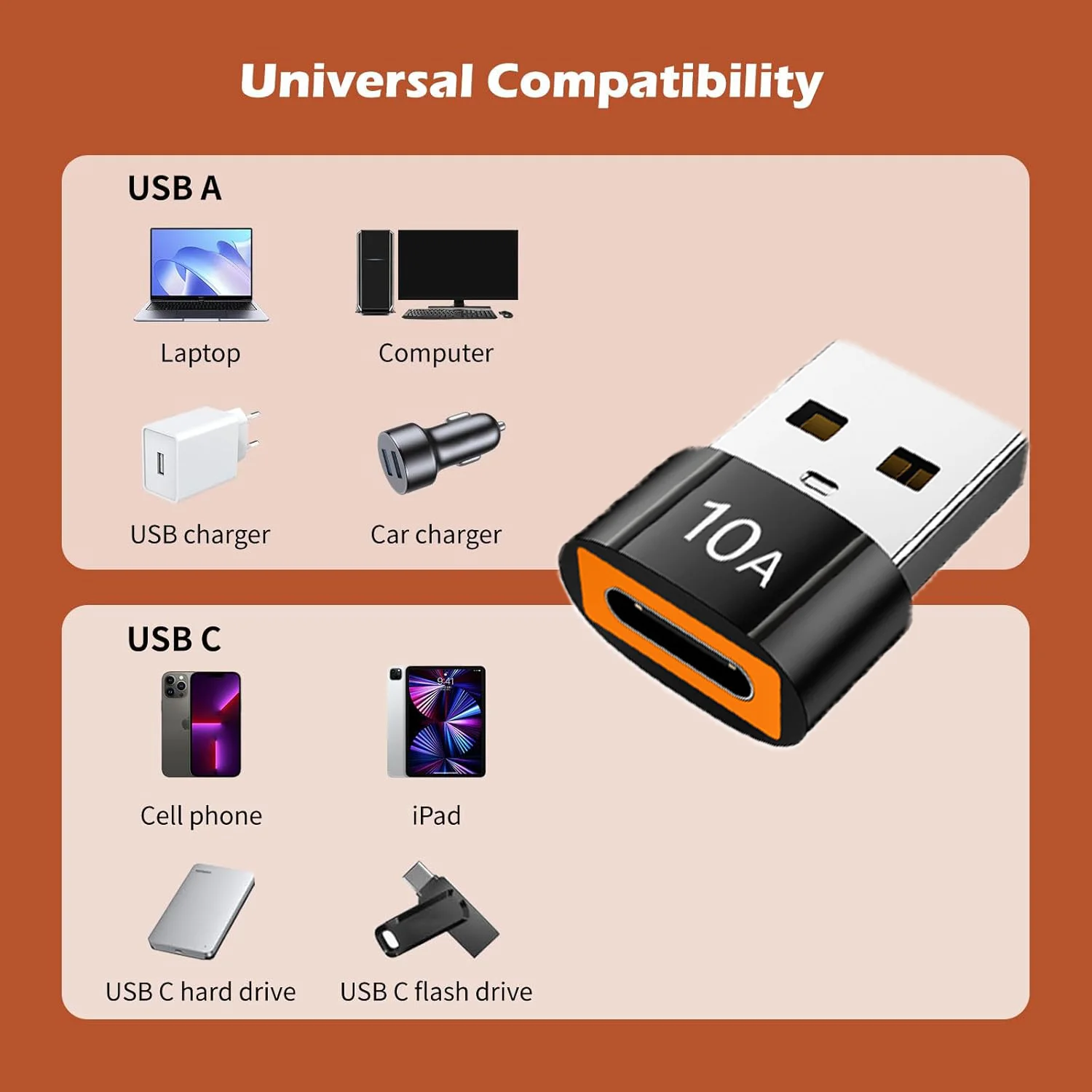 Compact USB to USB-C Charging Adapter - Easy Connect Accessory