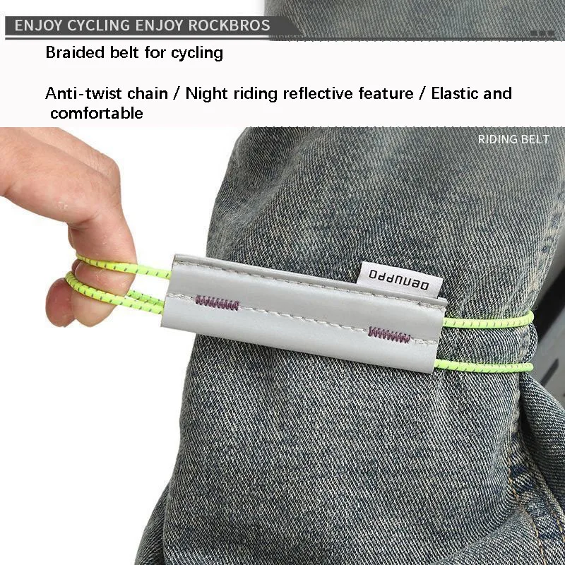 Fahrrad-Sicherheitsgurt, elastischer Snkle-Riemen, reflektierendes Band für Nachtfahrten, modisches Fahrrad-Outfit für Fahrradausrüstung – Detail 12