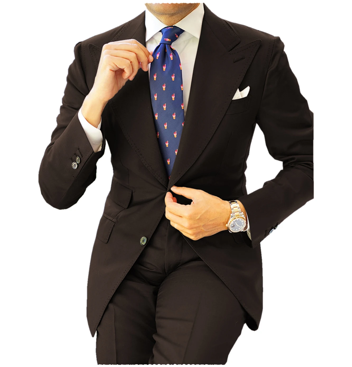 Classic Men Suits 2 PCS Navy Blue Slim Fit Business Tuxedos for Formal Wedding Suit Blazer Groom Suit Peak Lapel formal suit business men clothing
