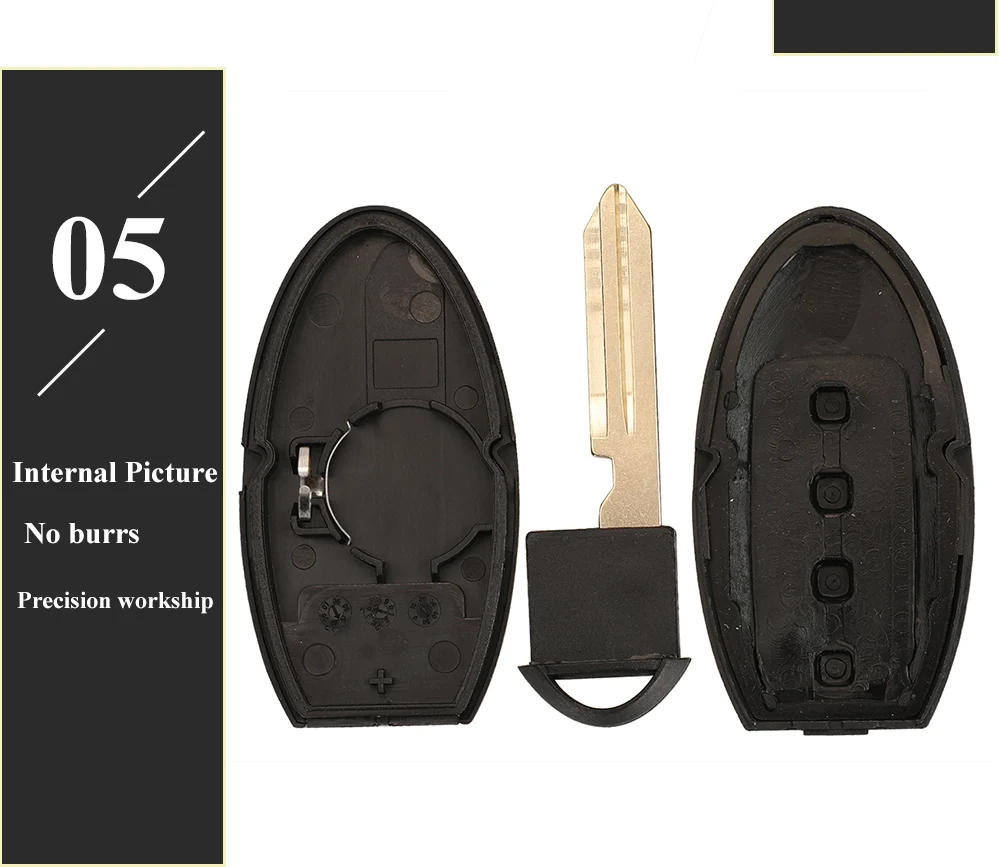 Keyforkess 2/3/4 pulsanti custodia per coperture chiave auto per Infiniti G25 G35 G37 Q50 Q60 Q70 QX55 JX35 QX50 QX60 QX80 copertura portachiavi senza chiave - S322b14bc55df4b409658a0dac520b6aaW