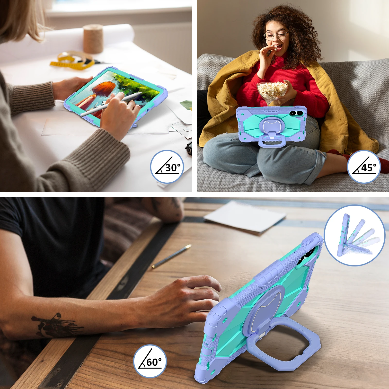 Multi-Fold Smart Cover with Transparent Back and Pen Slot