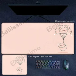 Adorable Pink Pig Gaming Desk Mat - Kawaii Animal Mouse Pad and Office Playmat - 180x220x2mm (Cute Pink -03)