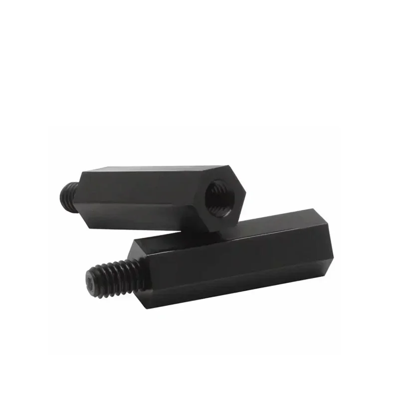 Black Hexagonal Nylon Spacer and Support Post Set with Screws