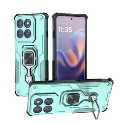 Enhanced Armor Case with Magnetic Ring Bracket and Lens Protection - Shockproof Design - Motorola Edge 60 Stylus (Green)