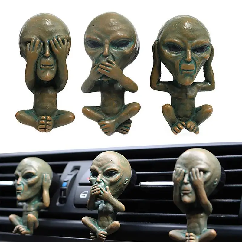 

Забавные клипсы для Освежителя Alien, набор из 3 клипсов для освежителя воздуха в виде статуи инопланетянина, клипсы для освежителя воздуха в салоне автомобиля, клипсы для освежителя воздуха в виде инопланетянина