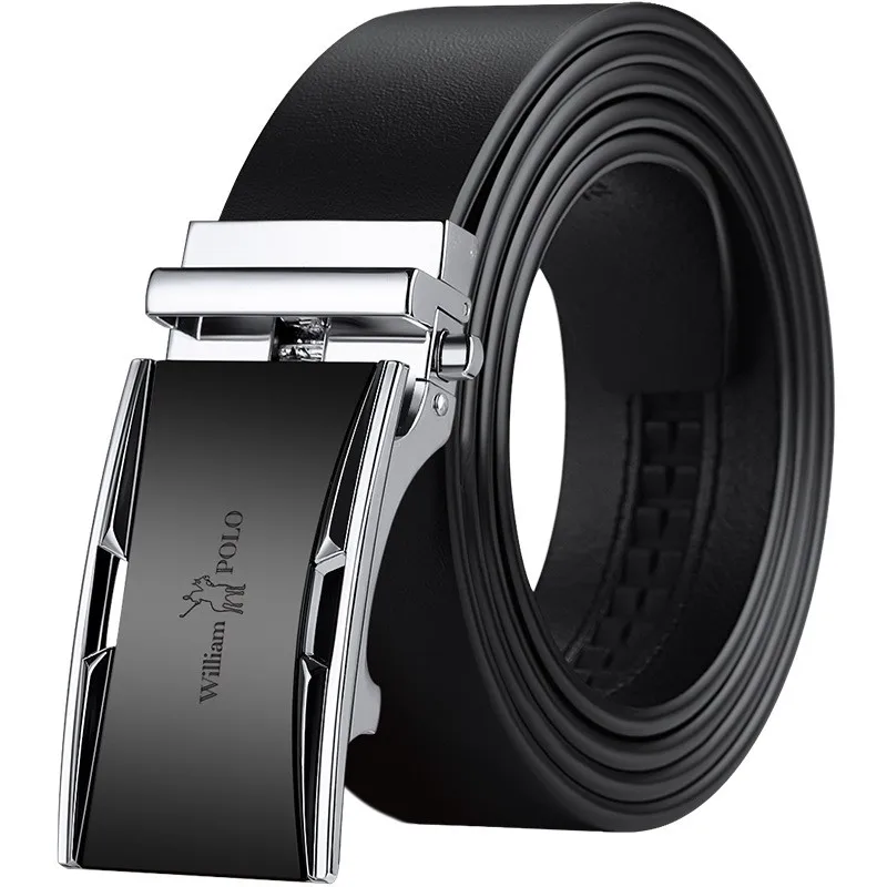 WILLIAMPOLO genuine belt male genuine leather pure cowhide automatic buckle young people trendy belt business casual pants belt belt men s genuine leather pure cowhide automatic buckle young people trend belt business casual men s trouser belt