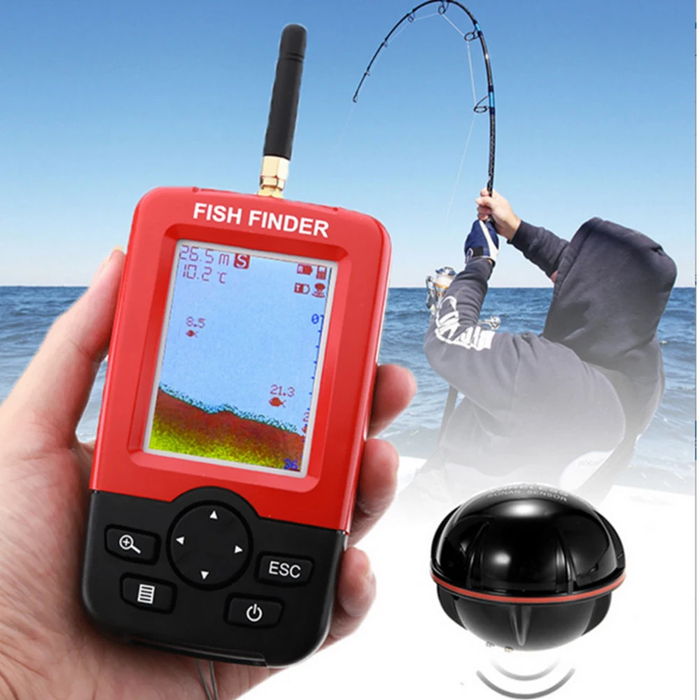 Wireless Sonar Rechargeable Fish Finder Fishing Equipment 40M Depth 200 Meters Distance Sounding Anti-sinking Fish Finder
