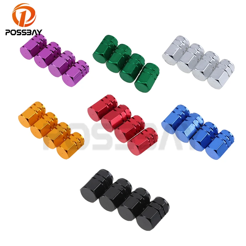 POSSBAY Car Wheel Tire Valve Bike Tyre Valve Stem Air Caps Universal Motorcycle Dust Cover