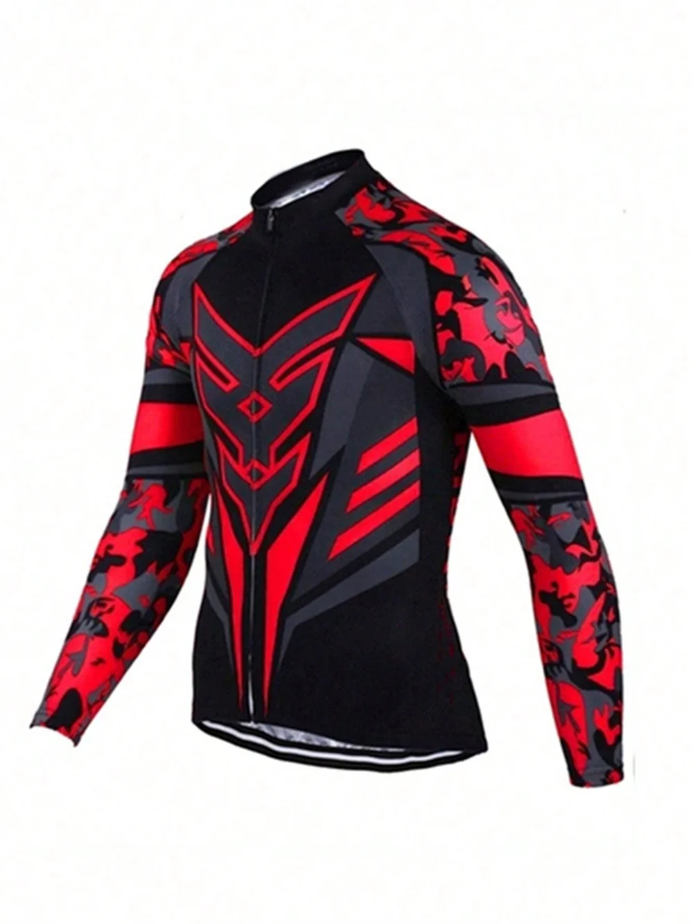 thumbnail image 1 of Maillot de ciclismo de manga larga, camisetas de ciclismo con cremallera completa y bolsillos, ropa de ciclismo de carretera para hombres, 1 of 4