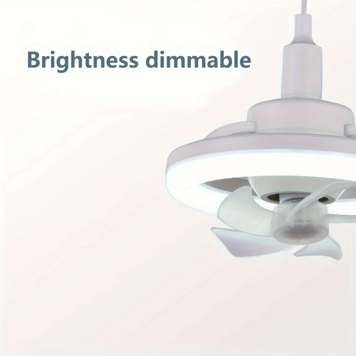360 Degree Rotation Light Bulb Fan Mini Screw in Socket Fan Light with Remote Control E27/E26 Ceiling with Dimmable