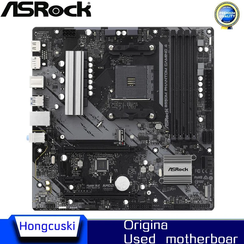 Utilizzato Per Asrock B550M Phantom Gaming 4 Presa Per Scheda Madre Am4 Ddr4 Amd B550 Desktop Originale Pci-E 4.0 M.2 Scheda Madre Sata3