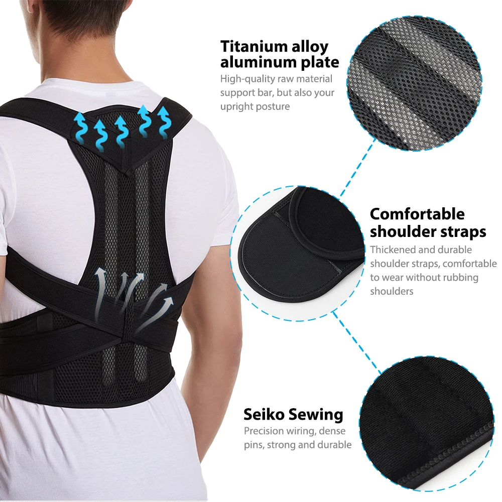Back Brace Posture Corrector Belt for Women & Men Back Lumbar Support, Adjustable Shoulder Posture Support for Improve Scoliosis 5