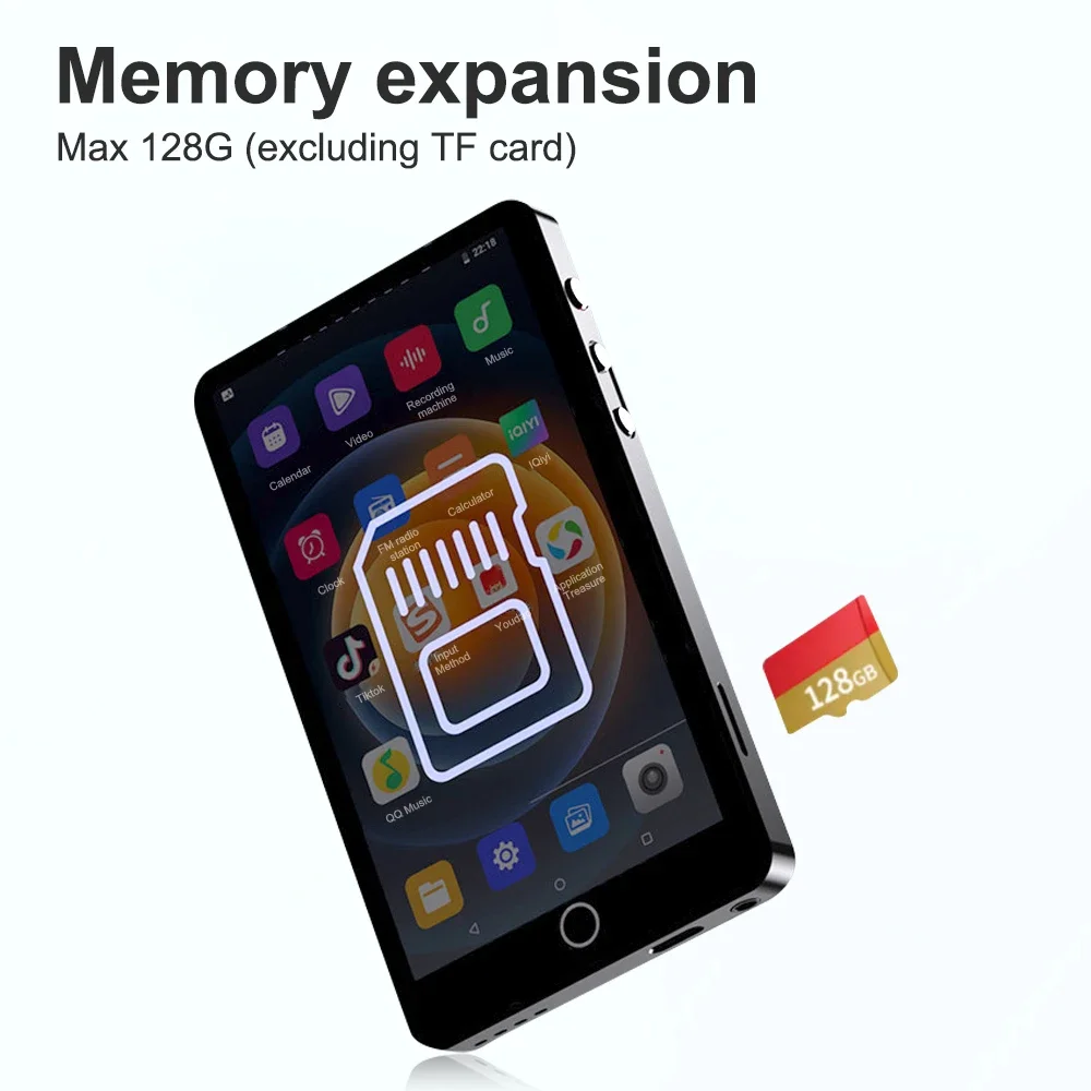 MP3 MP4 Android Audio Video Player WiFi For Bluetooth 5.0 Mp4 플레이어 한국어 Touch Operation Smart Internet Access Support 45 Language