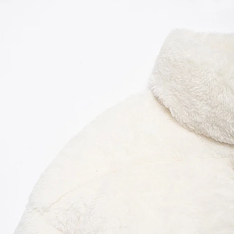 Abrigo de lana de cordero con cremallera para mujer, abrigo grueso y cálido de felpa, de manga larga, con cuello alto, holgado, informal, de forro polar, para invierno