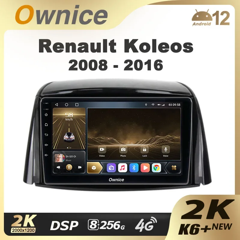 

Ownice K6+ 2K for Renault Koleos 2008 - 2016 Car Radio Multimedia Video Player Navigation Stereo GPS Android12 No 2din 2 Din DVD