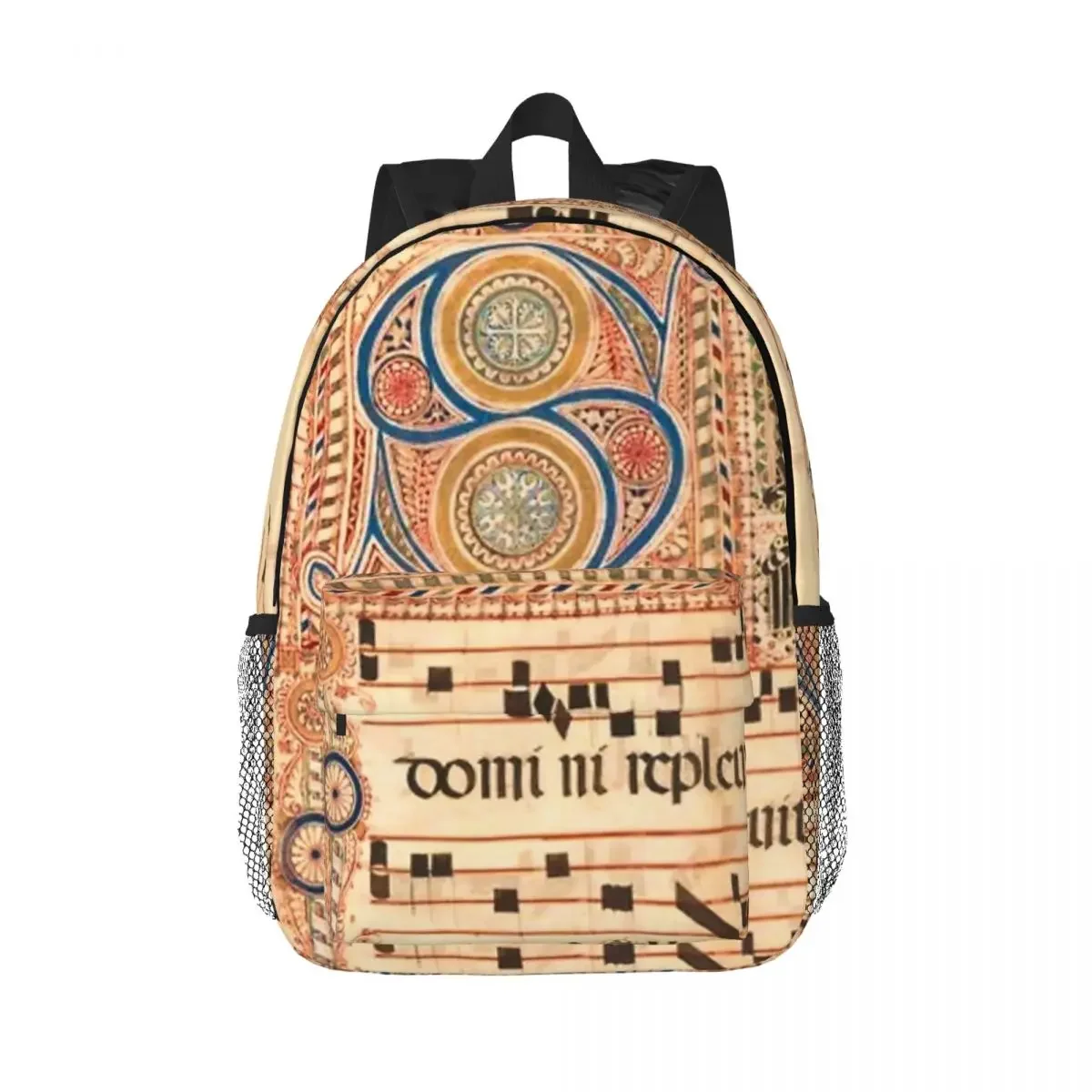 

Gregorian Chant Illustrated Manuscript Backpacks Boys Girls Bookbag Cartoon Students School Bags Travel Rucksack Shoulder Bag