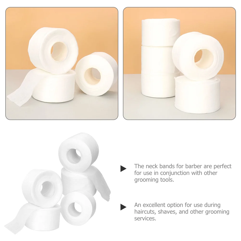 5 Rolls Cotton Haircut Scarf Collar Neck Strip Strips Barber Wrap for Molding Accessories Salon Band Perm Dyeing