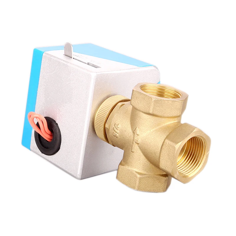 341BrassMotorizedGlobeValves2WireAC220V3WayElectricShut