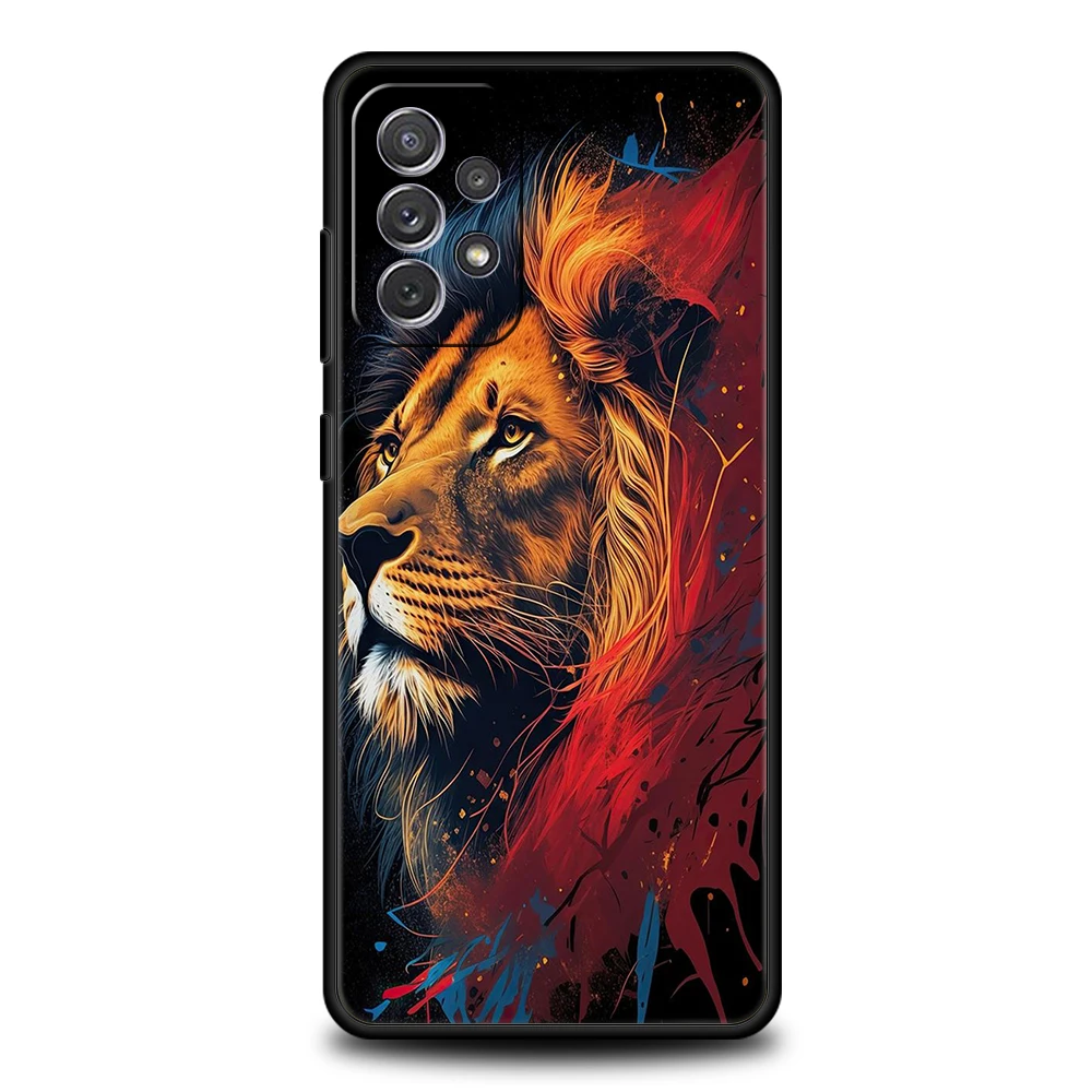 Der Löwe Handyhülle für Samsung Galaxy A15 A14 A25 A54 A34 A51 A71 A72 A73 A32 A52 A52S A11 A21S A31 A41 5G Soft Shell Capas Bag – Detail 1