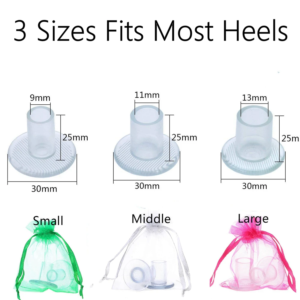 80 Pairs/Lot Non-slip High Heel Protectors High Heels Round Protective Stoppers Wearable Silence Heel Cover Shockproof Accessory