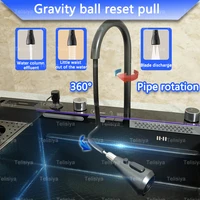 อ่างล้างจานสแตนเลสพร้อมถังขยะอ่างล้างหน้านูนพร้อมก๊อกน้ําน้ําตกจอแสดงผลดิจิตอลขนาดใหญ่ Solt เดี่ยว 4