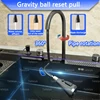 Stainless Steel Kitchen Sink with Trash Can Embossed Wash Basin with Waterfall Faucet Digital Display Large Single Solt 4