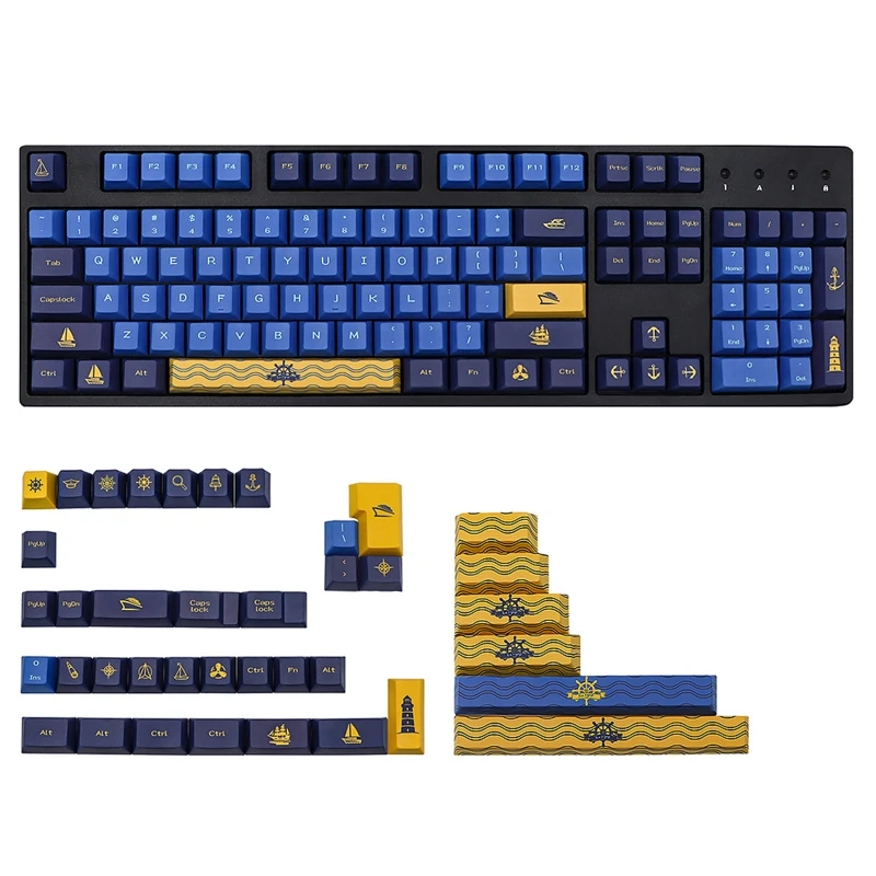 

Персонализированные навигационные колпачки, 143 клавиши, высота вишни, 7U 6,25U, пятисторонняя сублимация для механической