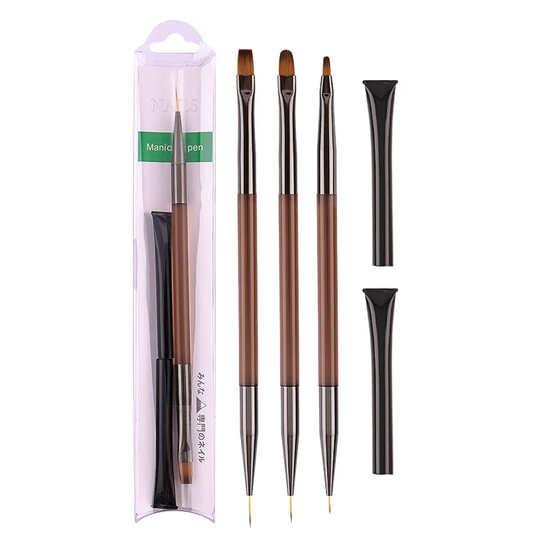Acrylic Double Head Drawing Nail Brush Liner Brush Painting Pen Gel Brush Crystal Nail Art Brush Manicure 2