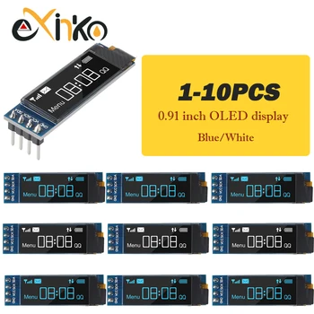 1-10pcs 0.91 inch OLED display module white/blue OLED 128X32 LCD LED Display SSD1306 12832 0.91 IIC i2C Communicate for ardunio 1
