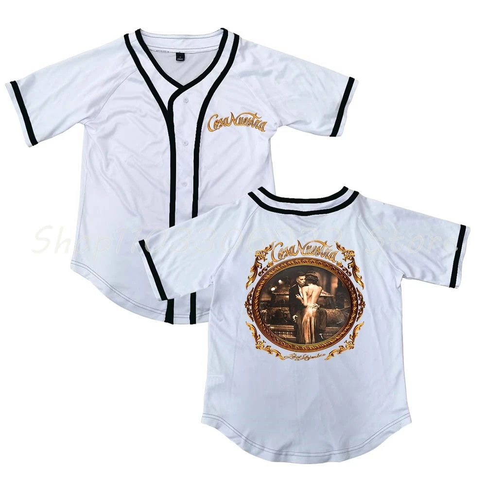 Rauw Alejandro Cosa Nuestra Album Button V-Neck Shirt Women Men Short Sleeve Streetwear Clothes 2