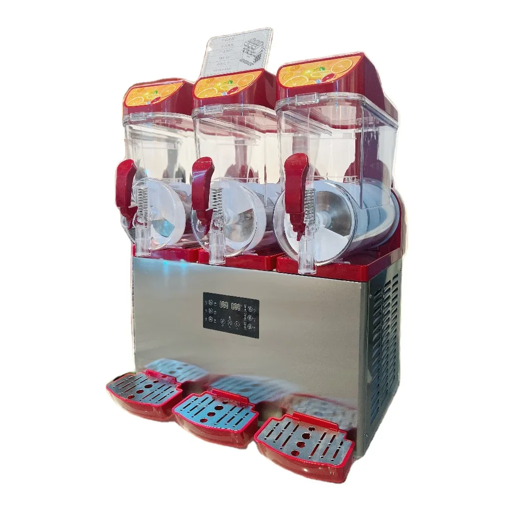 Commercial 3 Tank Beverage Dispenser Electric Cold Drink Machine Stainless Steel Slush Machine