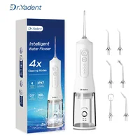 DrYadent Oral Irrigator Portable Cordless 4 Mode Water Flosser 300ML Rechargeable IPX7 Waterproof for Cleaning Gum Care Braces