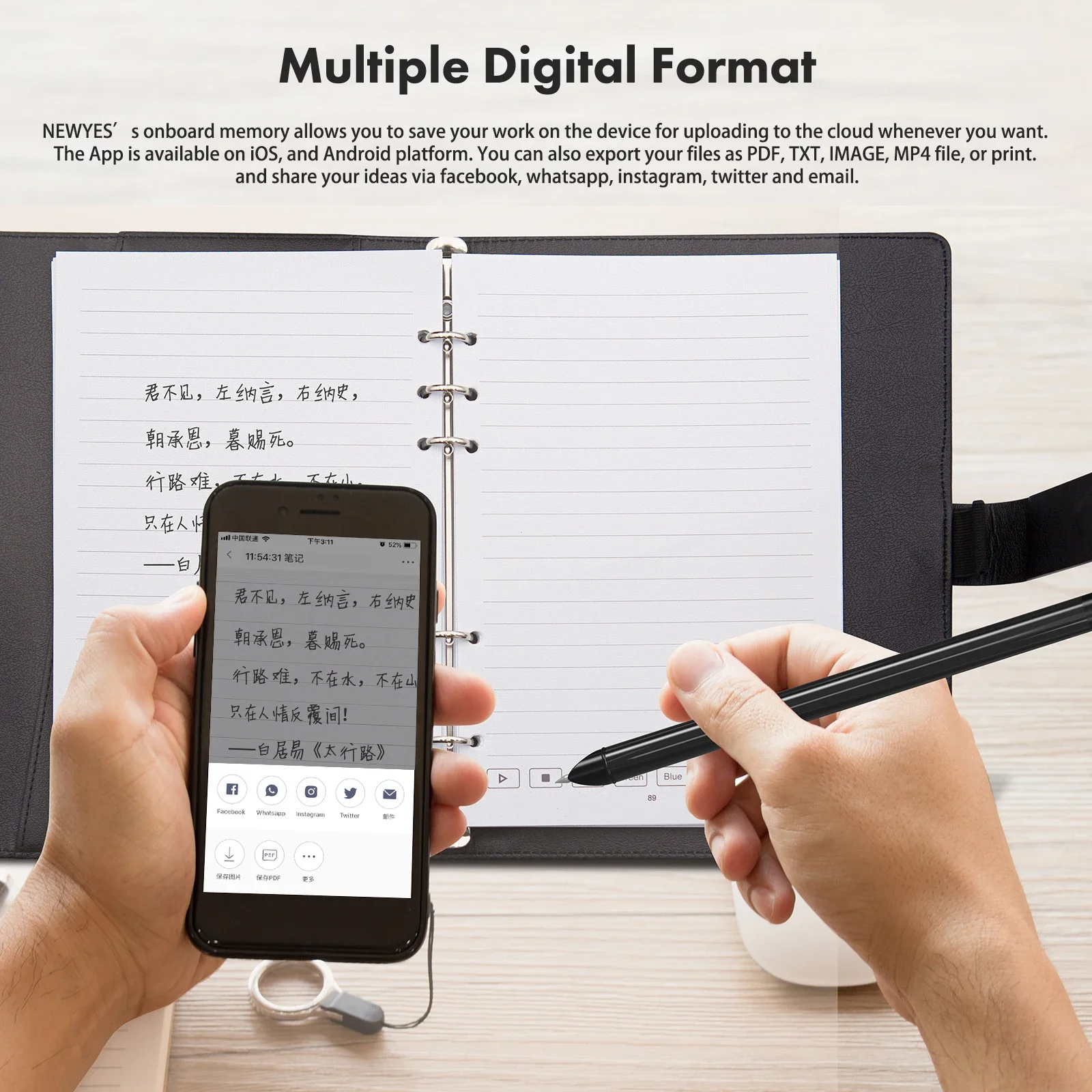 Handwriting Recognition Writing Pad Sync Smart Digital Pen with