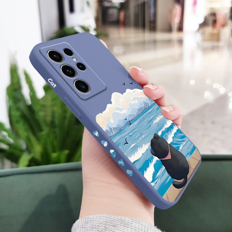 Charming Seaside Cat Phone Case - Whimsical Coastal Design Cover