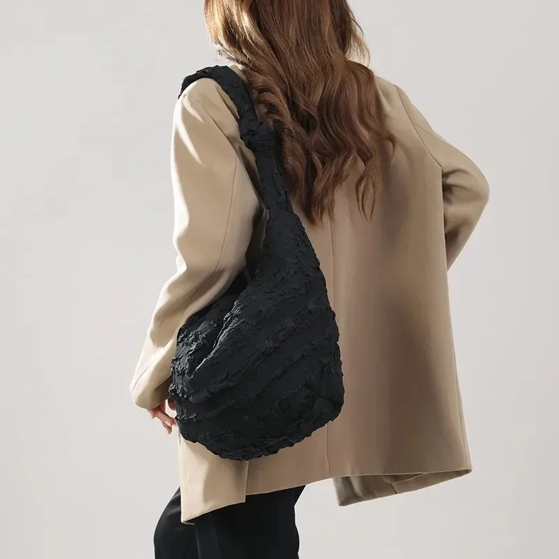 Casual Hobos Crossbody Bags Knotted Ruched Rubble Women Shoulder Bag Large Capacity Tote Female Purses 2023